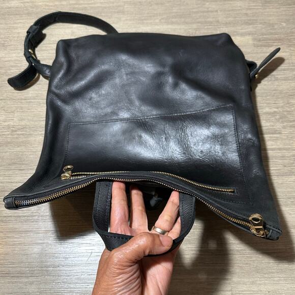 Parker Clay Miramar Black leather full grain leather and brass backpack bag $248 main image 6